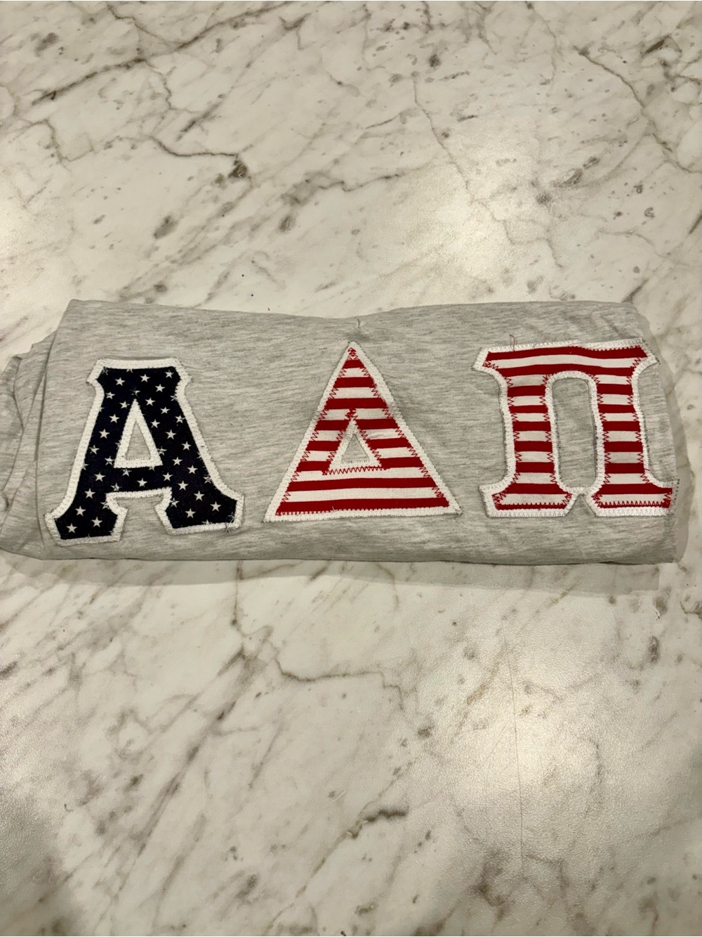 American Apparel Gray ADPi Stitched Sorority Letter Shirt